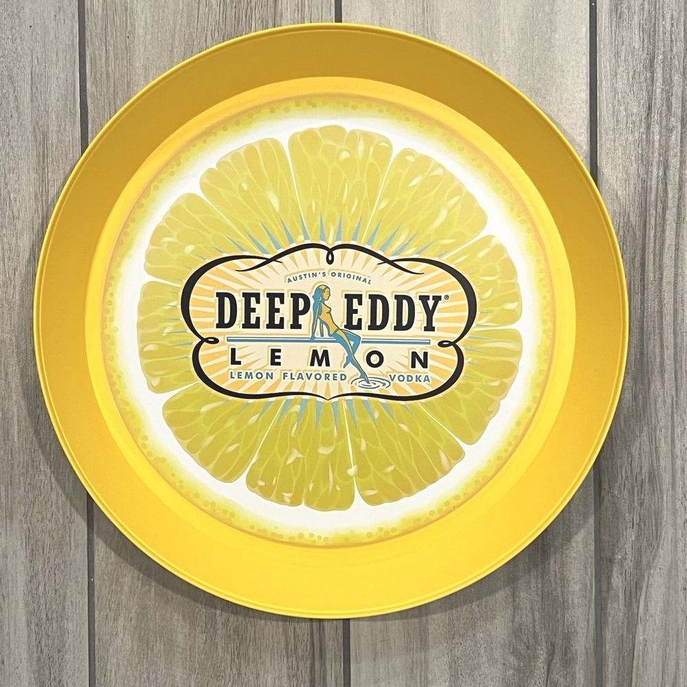 Deep Eddy Lemon Vodka Serving Tray Unisex Yellow Excellent Plastic Barware 13in